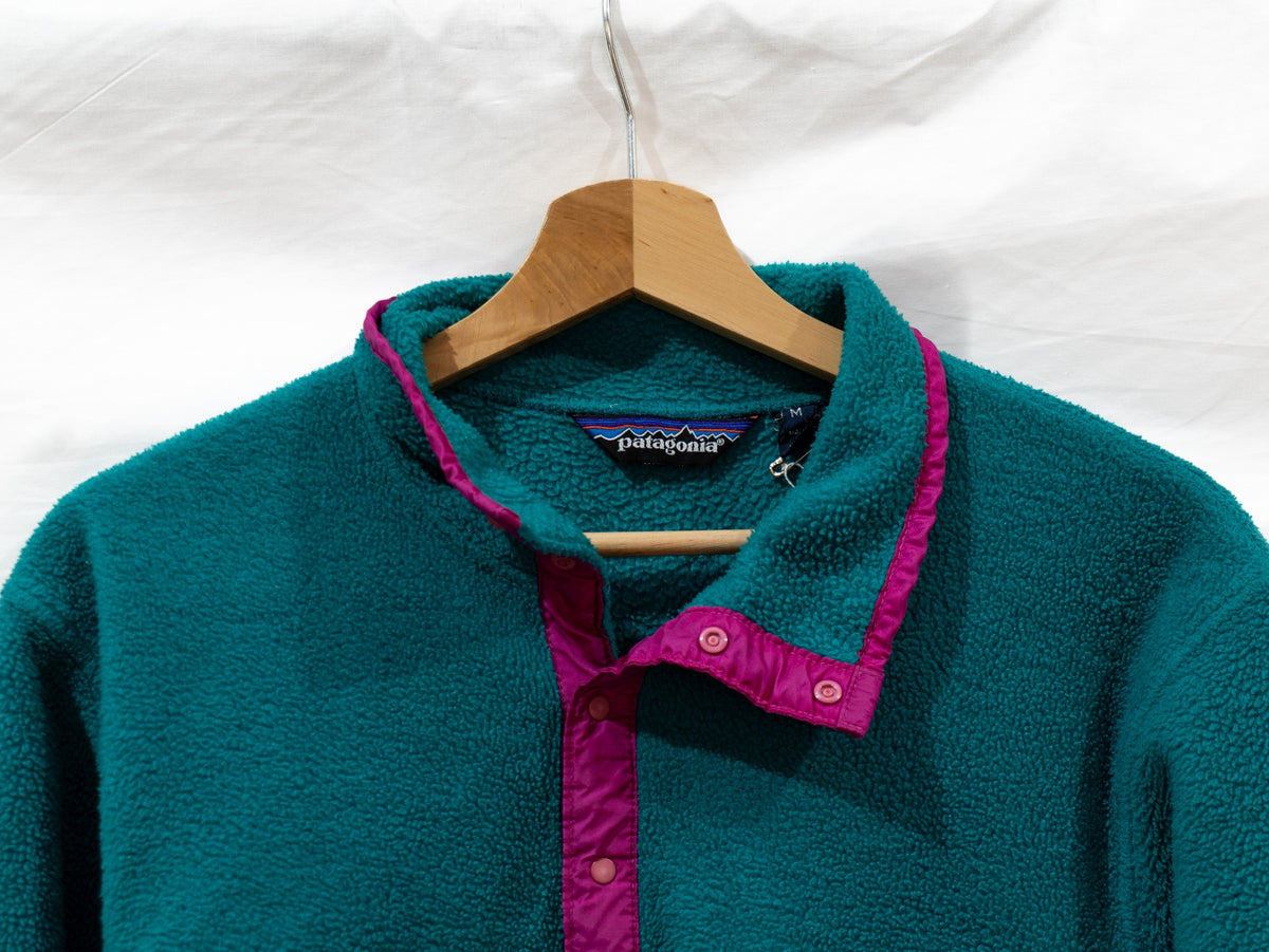 Teal Half-Zip Fleece with Pink Trim — garment photograph 2