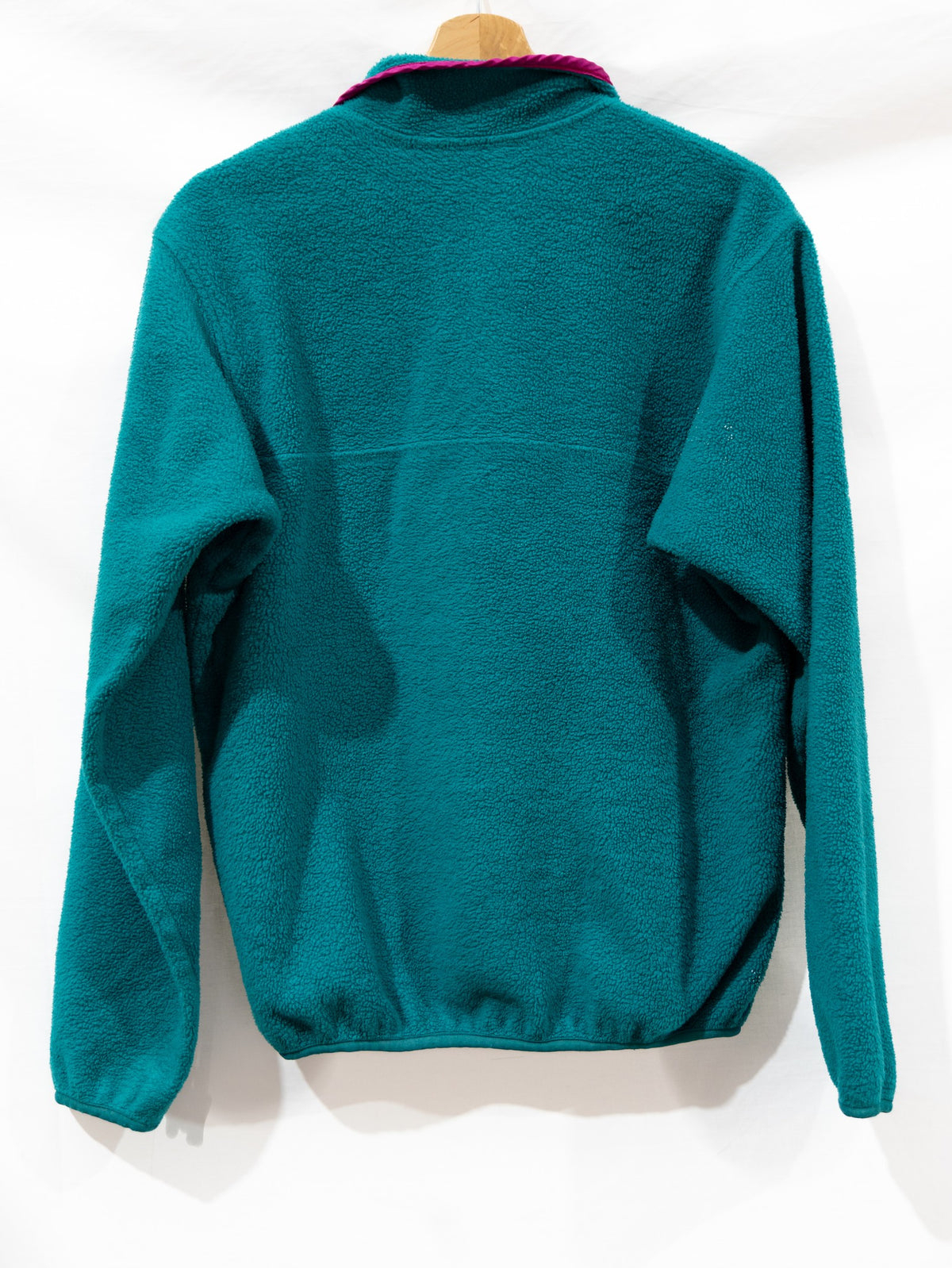 Teal Half-Zip Fleece with Pink Trim — garment photograph 3