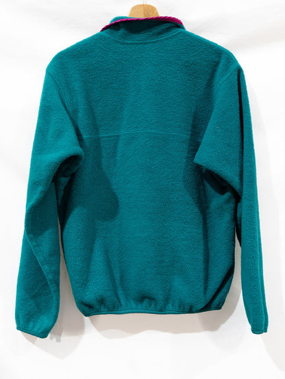 Teal Half-Zip Fleece with Pink Trim — garment photograph 3