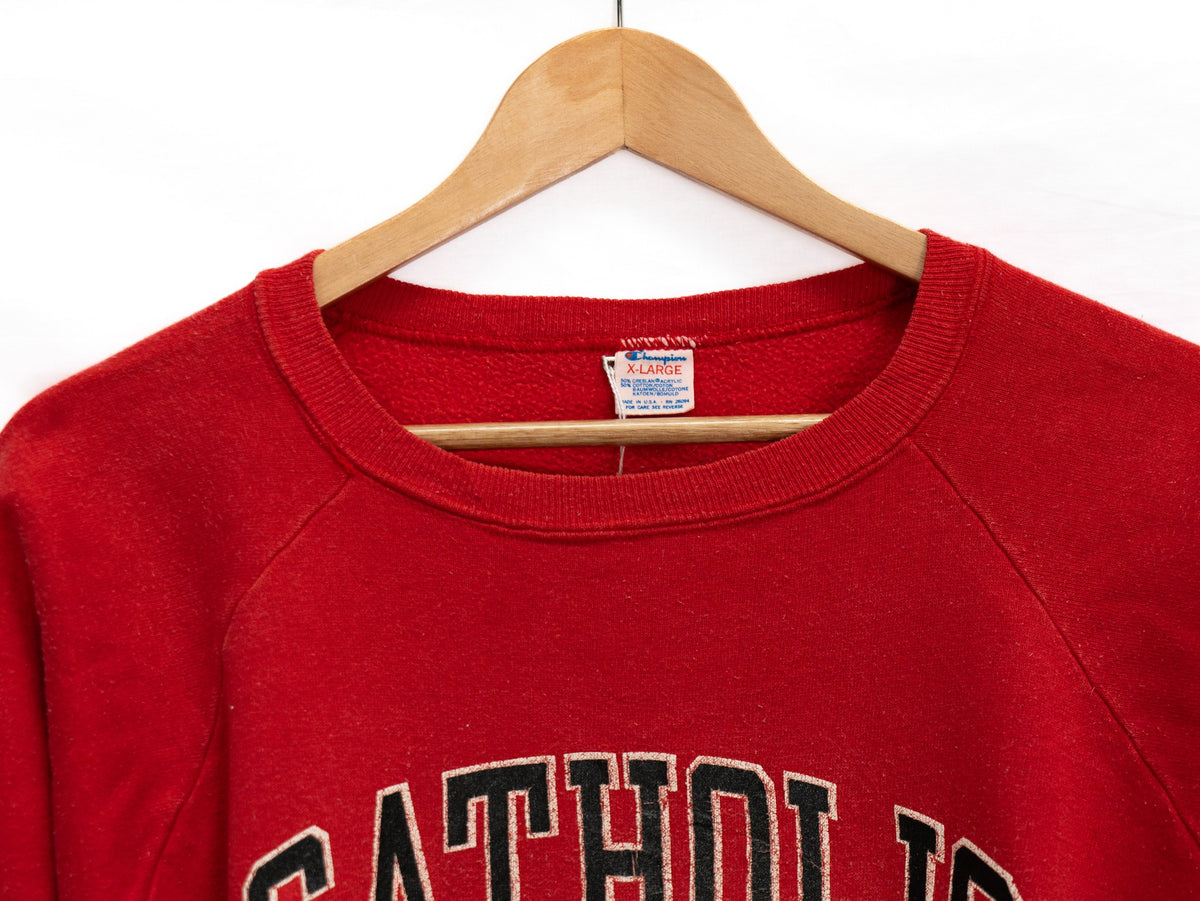 Catholic University Sweatshirt — Red — garment photograph 2