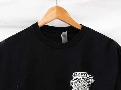 Black Motorcycle Club Chest Print T-Shirt — garment photograph 2