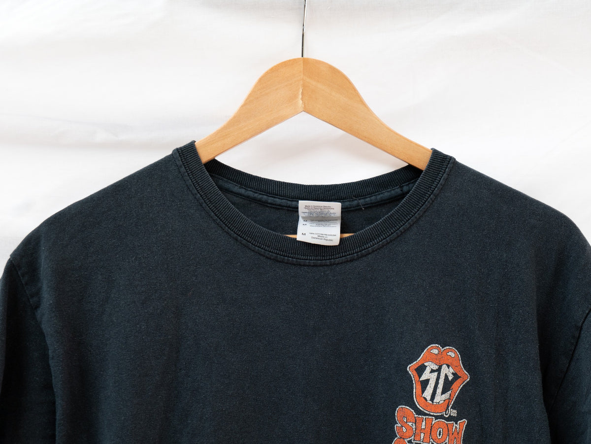 Dark Teal Motorcycle Chest Print T-Shirt — garment photograph 3