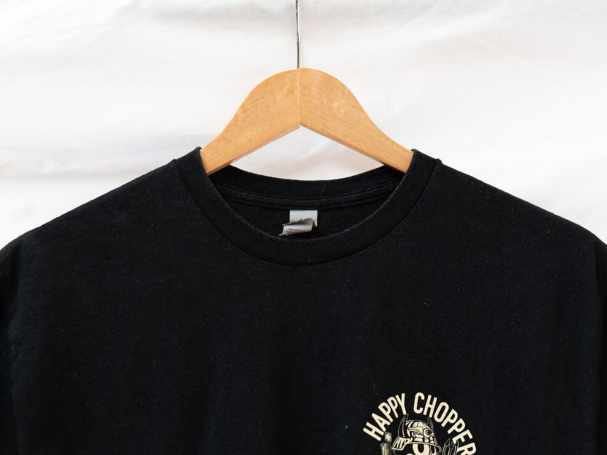 Black Biker Emblem T-Shirt — garment photograph 3
