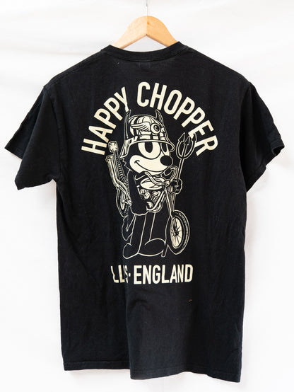 Black Biker Emblem T-Shirt — garment photograph 2