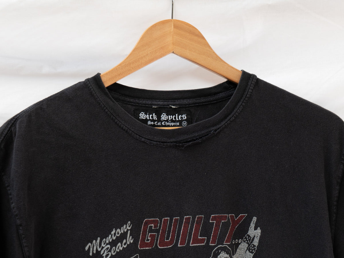 Guitar Graphic T-Shirt — Black — garment photograph 2