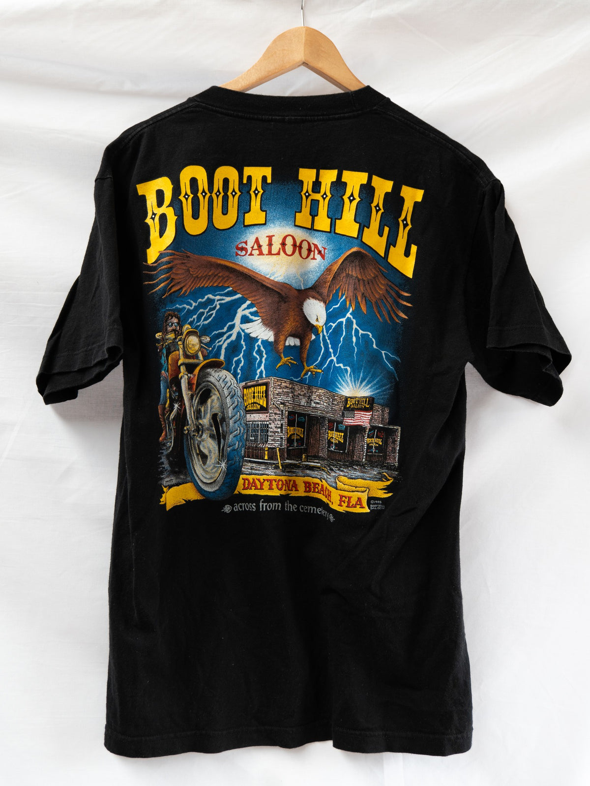 Black & Gold Chest Print T-Shirt — garment photograph 3