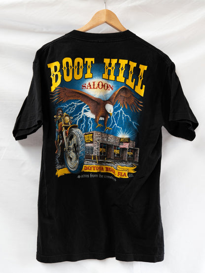 Black & Gold Chest Print T-Shirt — garment photograph 3