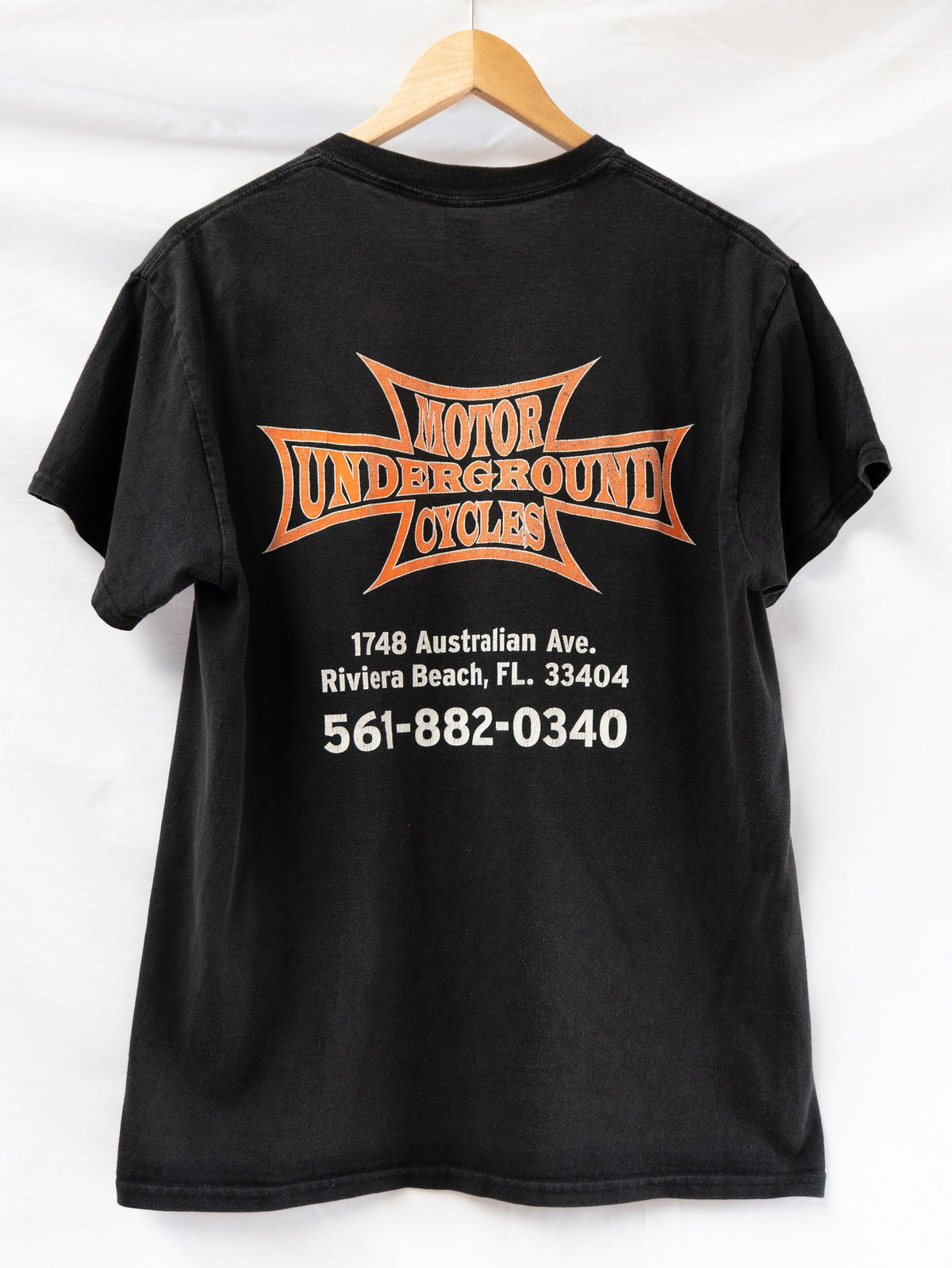 Black Motorcycle Figure T-Shirt — garment photograph 2