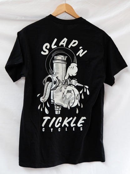 Black Motorcycle Emblem T-Shirt — garment photograph 2