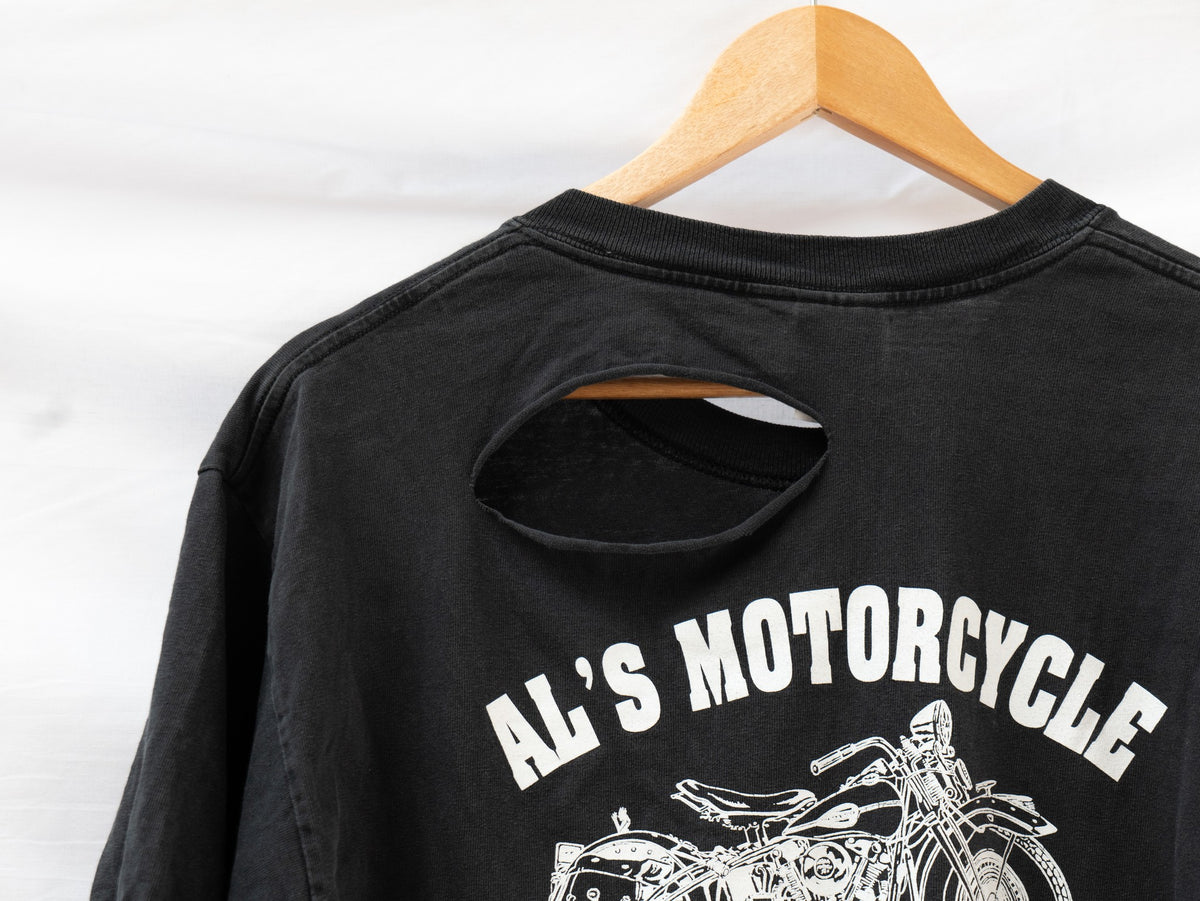 Black Motorcycle Chest Lettering T-Shirt — garment photograph 4